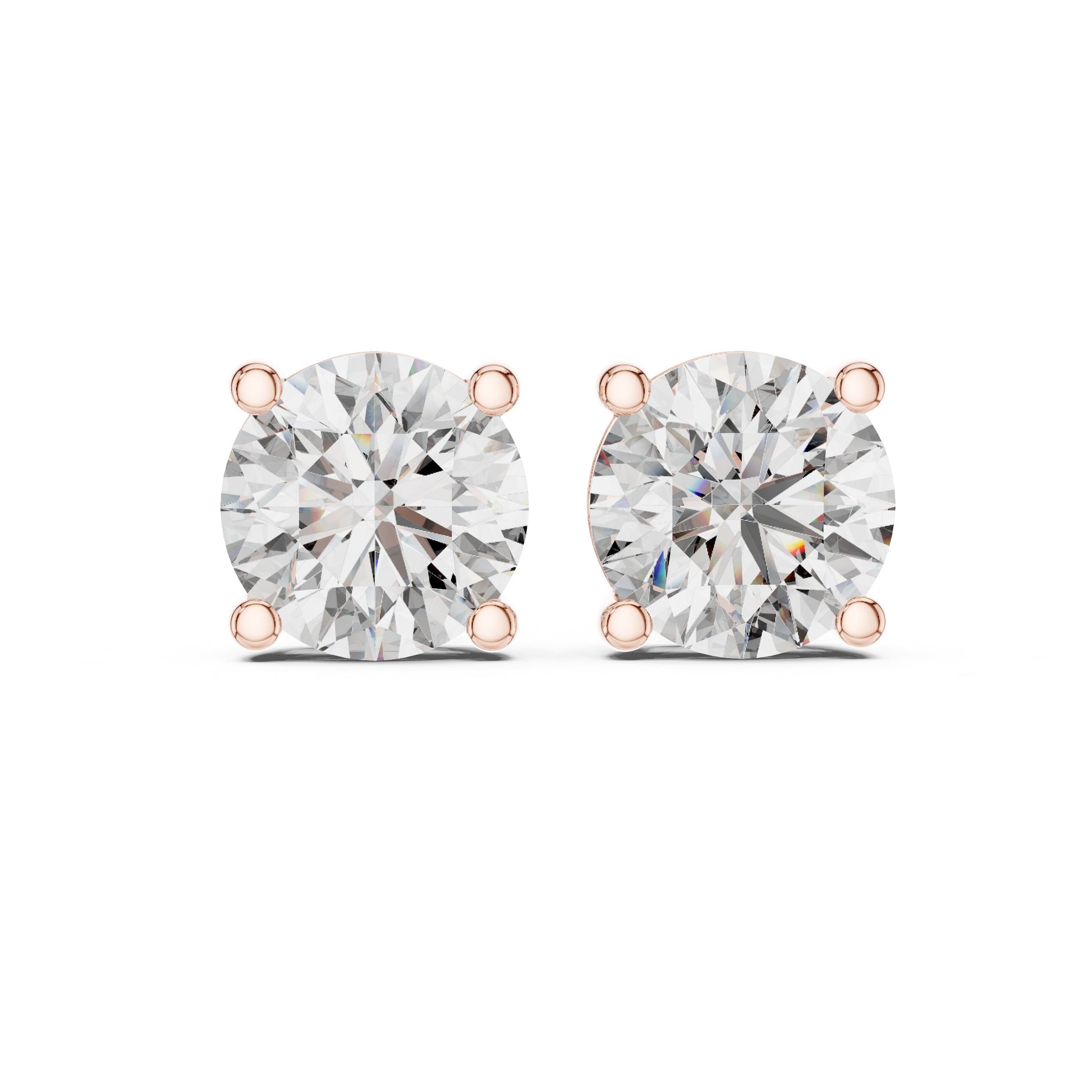 Round Stud Lab Grown Diamond Earrings