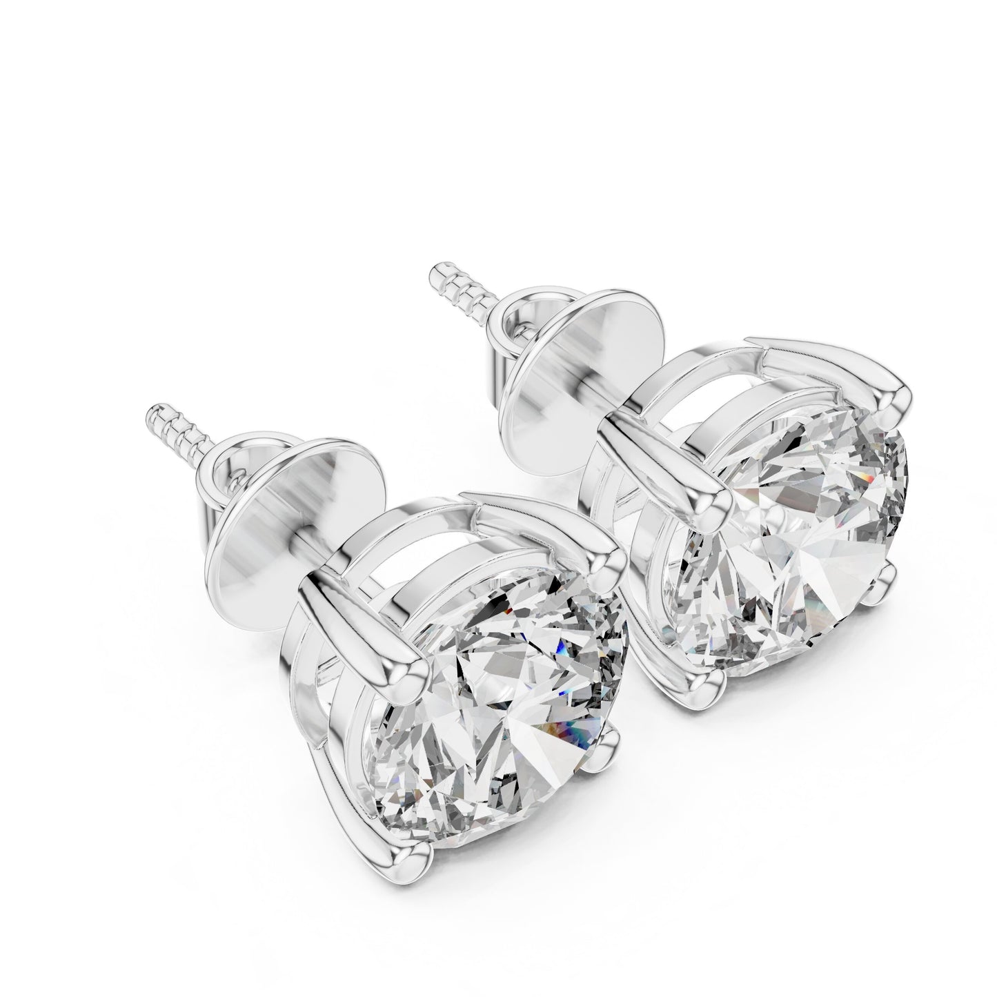 Round Stud Lab Grown Diamond Earrings
