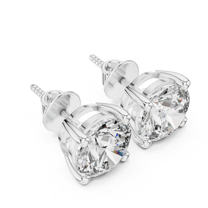 Round Stud Lab Grown Diamond Earrings