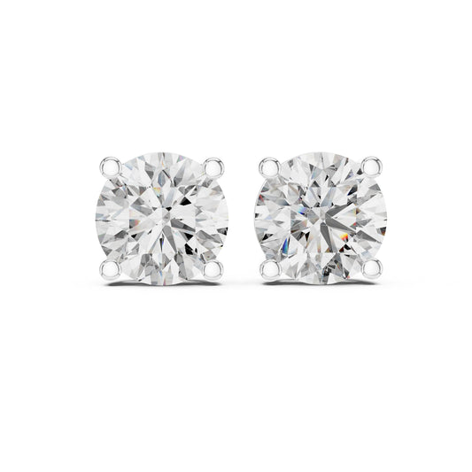 Round Stud Lab Grown Diamond Earrings
