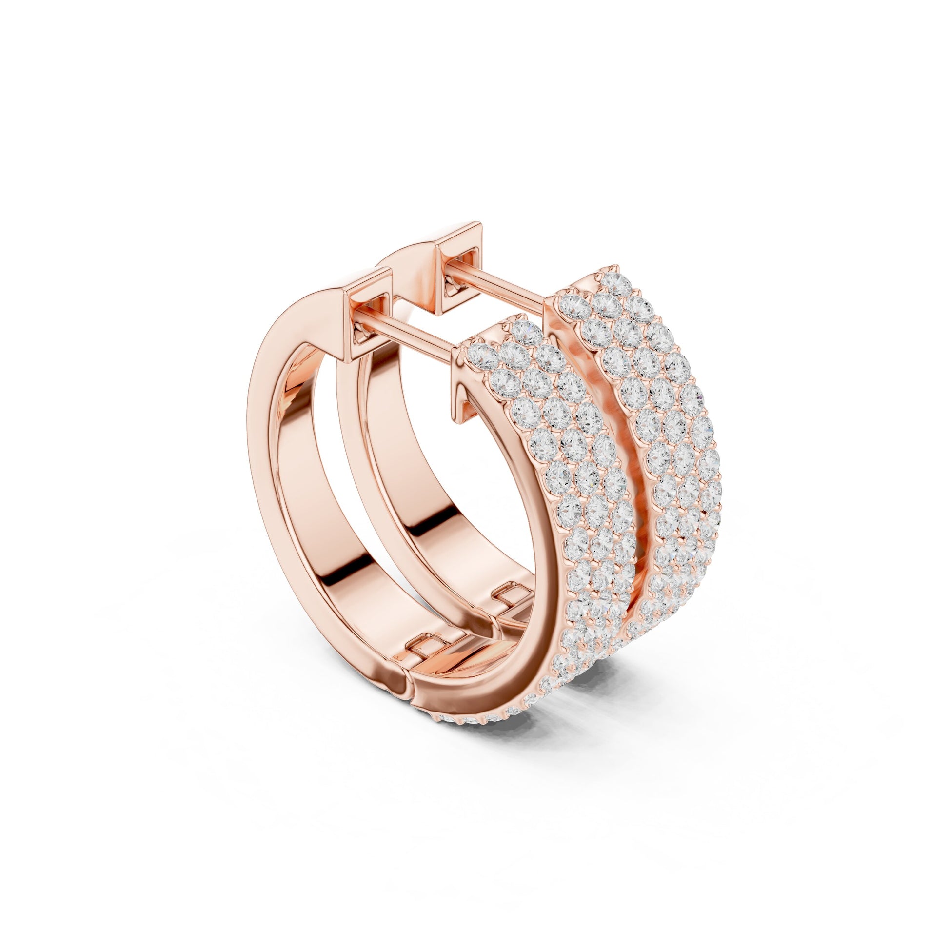 Round Huggie Lab Grown Diamond Earrings