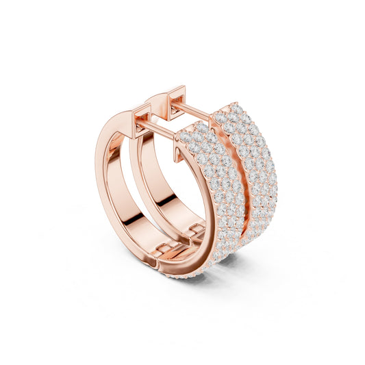 Round Huggie Lab Grown Diamond Earrings