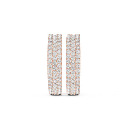 Round Huggie Lab Grown Diamond Earrings