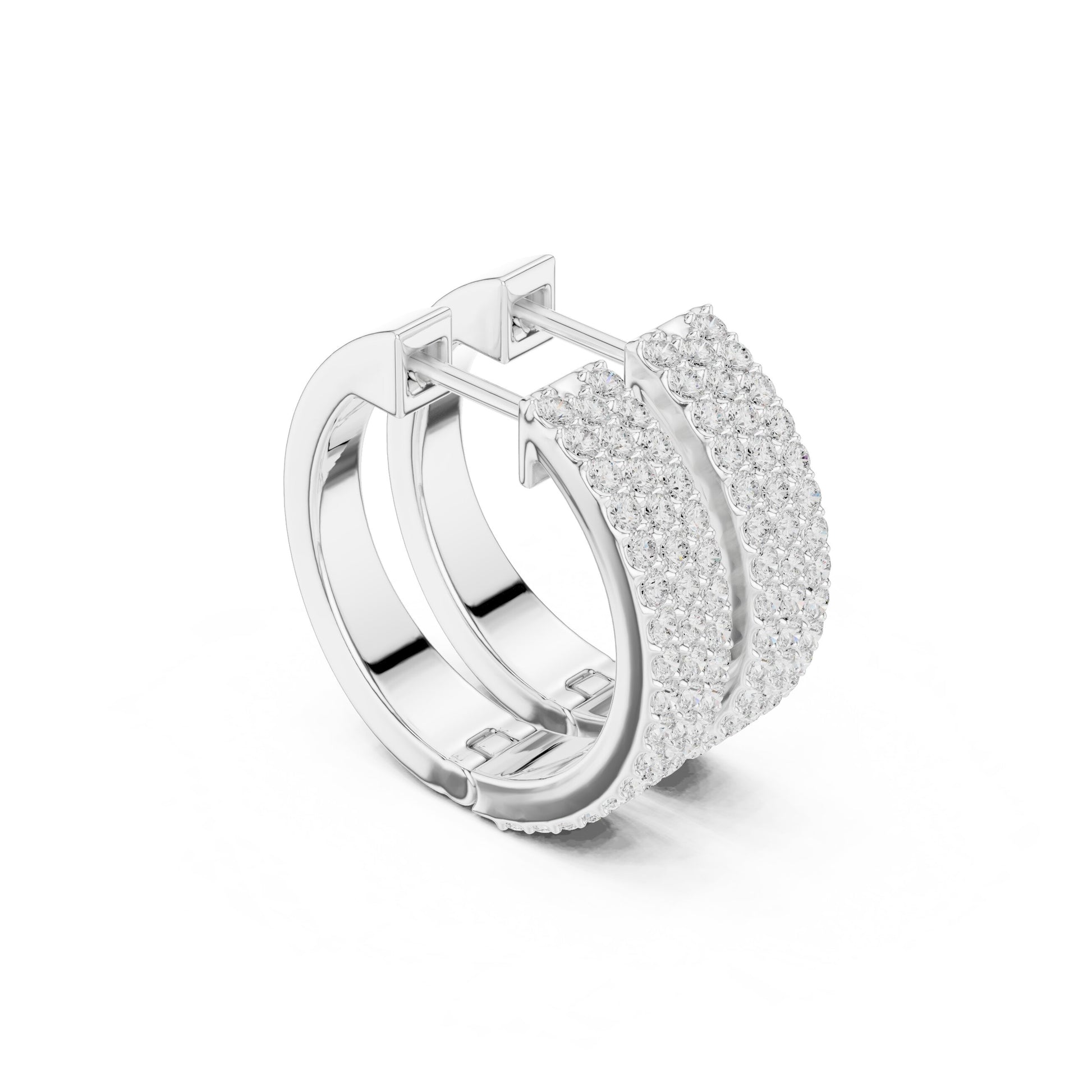 Round Huggie Lab Grown Diamond Earrings