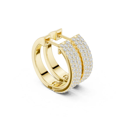Round Huggie Lab Grown Diamond Earrings