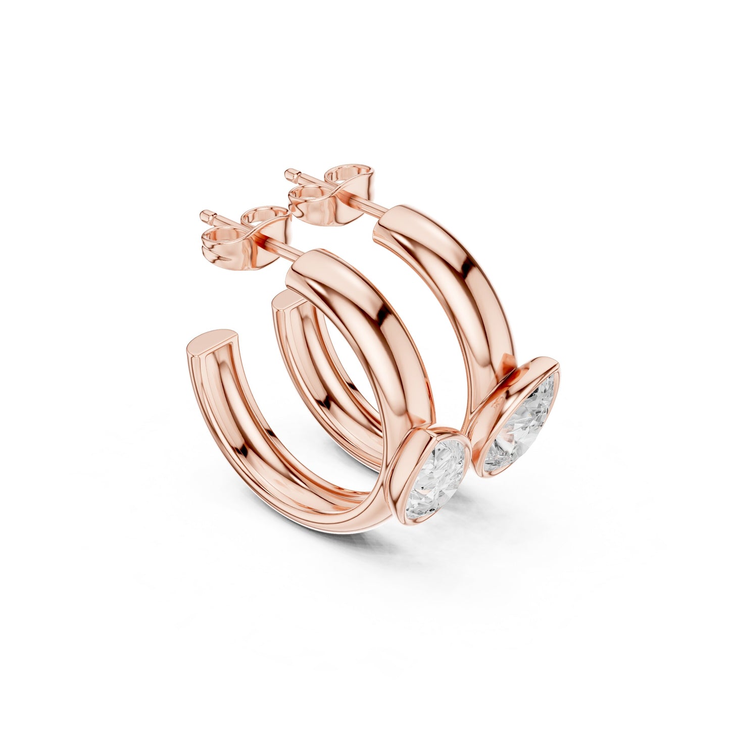 Marquise Hoop Lab Grown Diamond Earrings