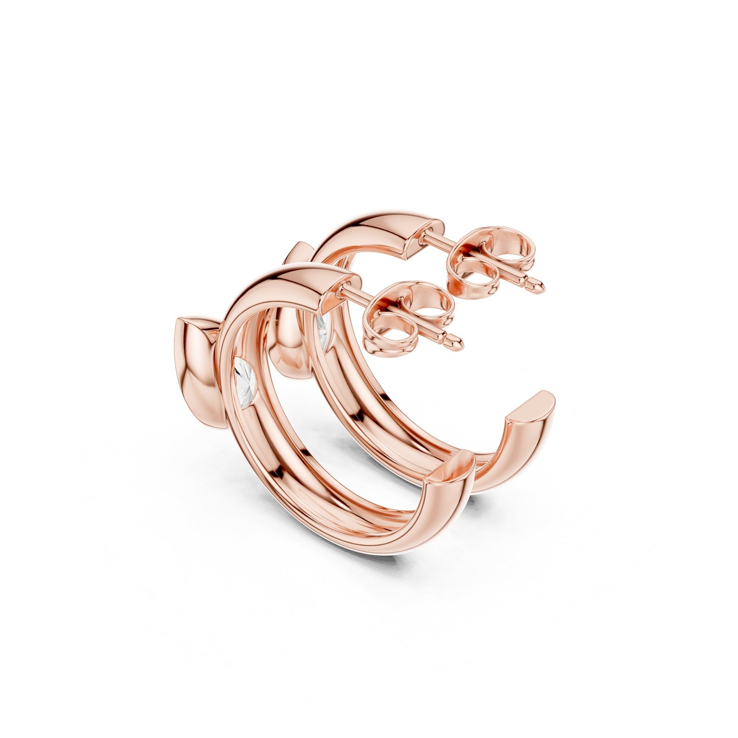 Marquise Hoop Lab Grown Diamond Earrings