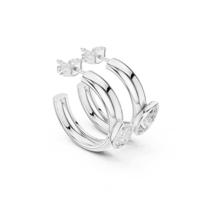 Marquise Hoop Lab Grown Diamond Earrings
