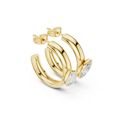 Marquise Hoop Lab Grown Diamond Earrings