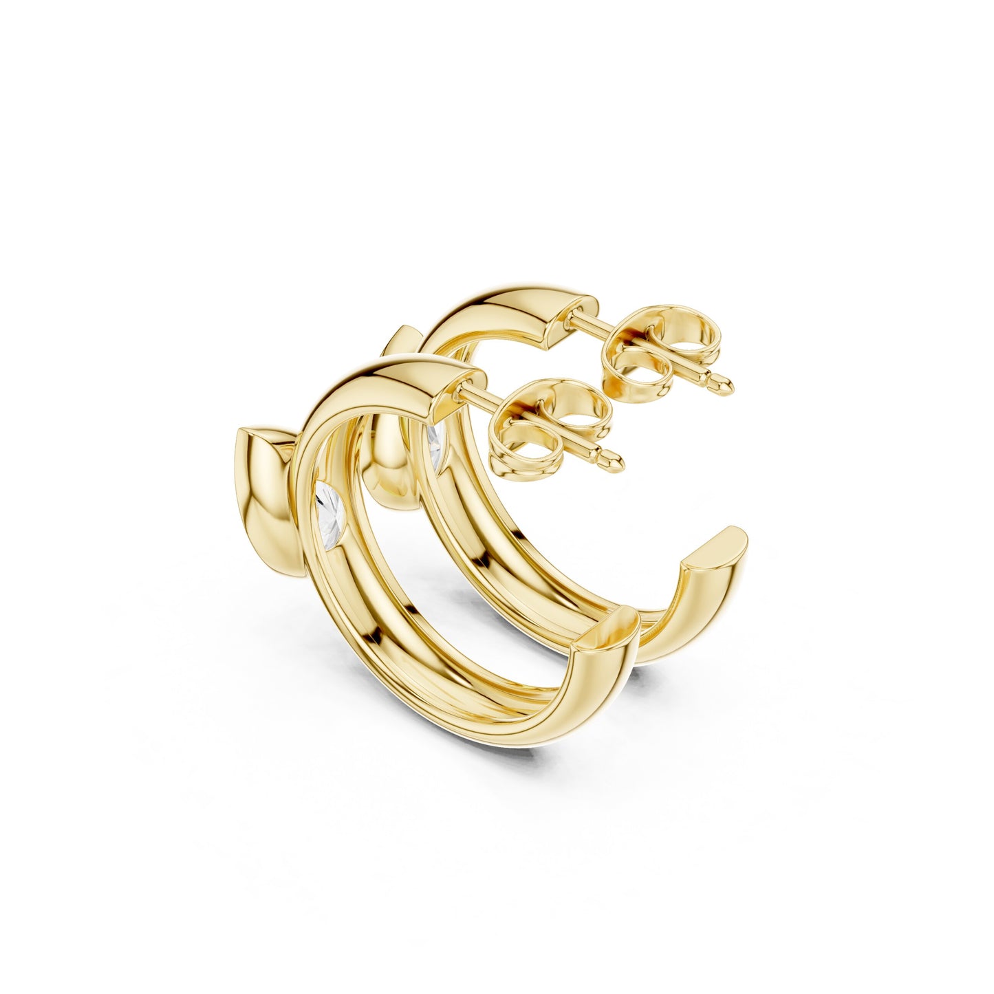 Marquise Hoop Lab Grown Diamond Earrings