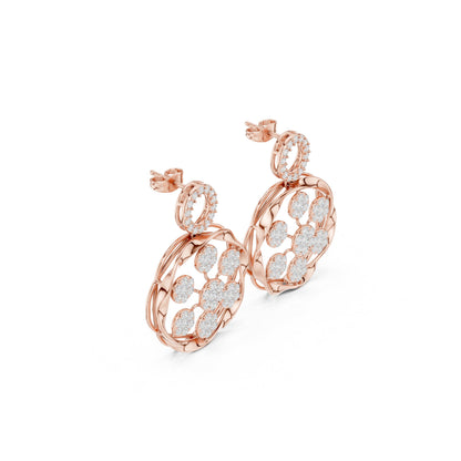 Round Dangle Lab Grown Diamond Earrings