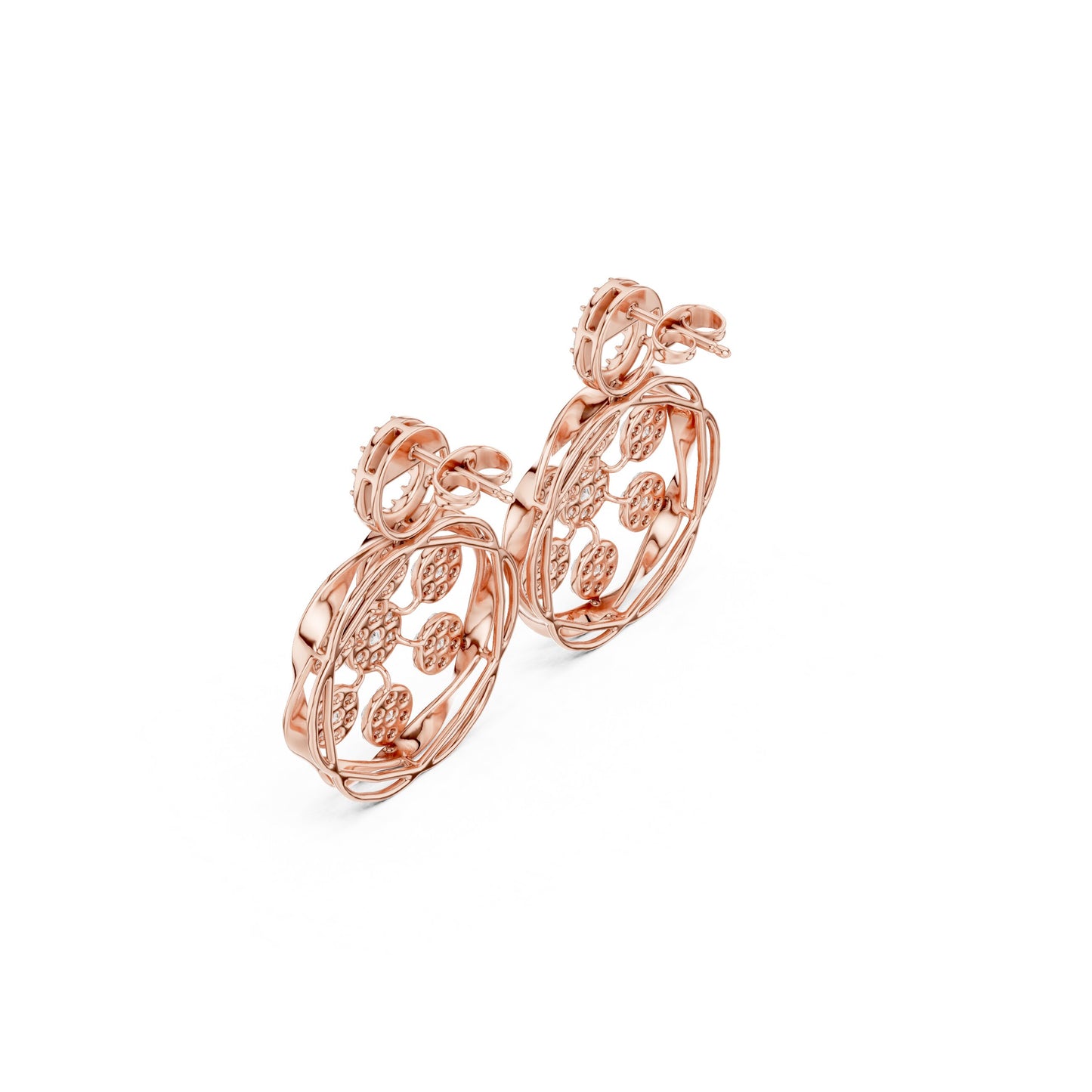 Round Dangle Lab Grown Diamond Earrings