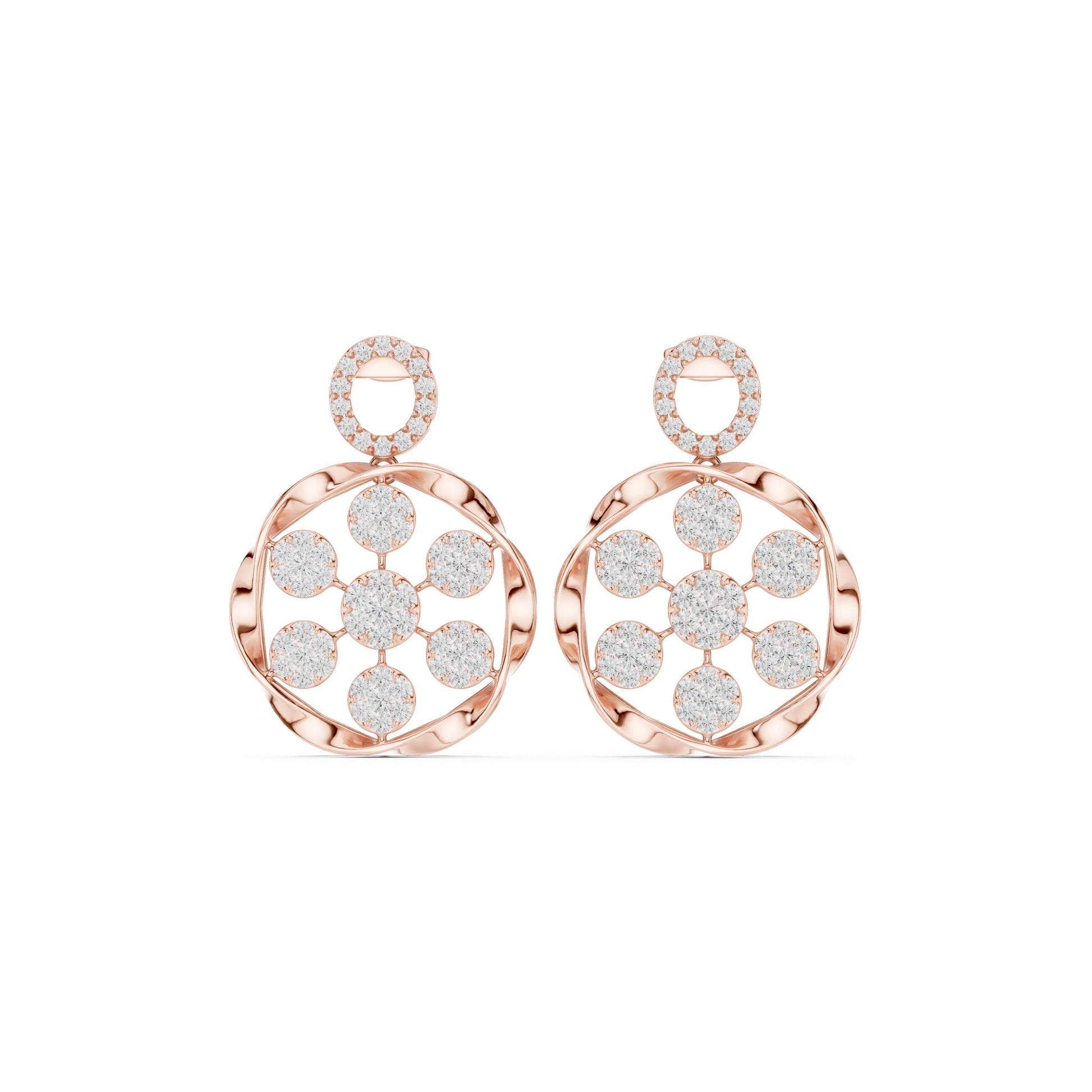 Round Dangle Lab Grown Diamond Earrings