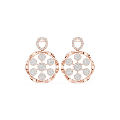 Round Dangle Lab Grown Diamond Earrings