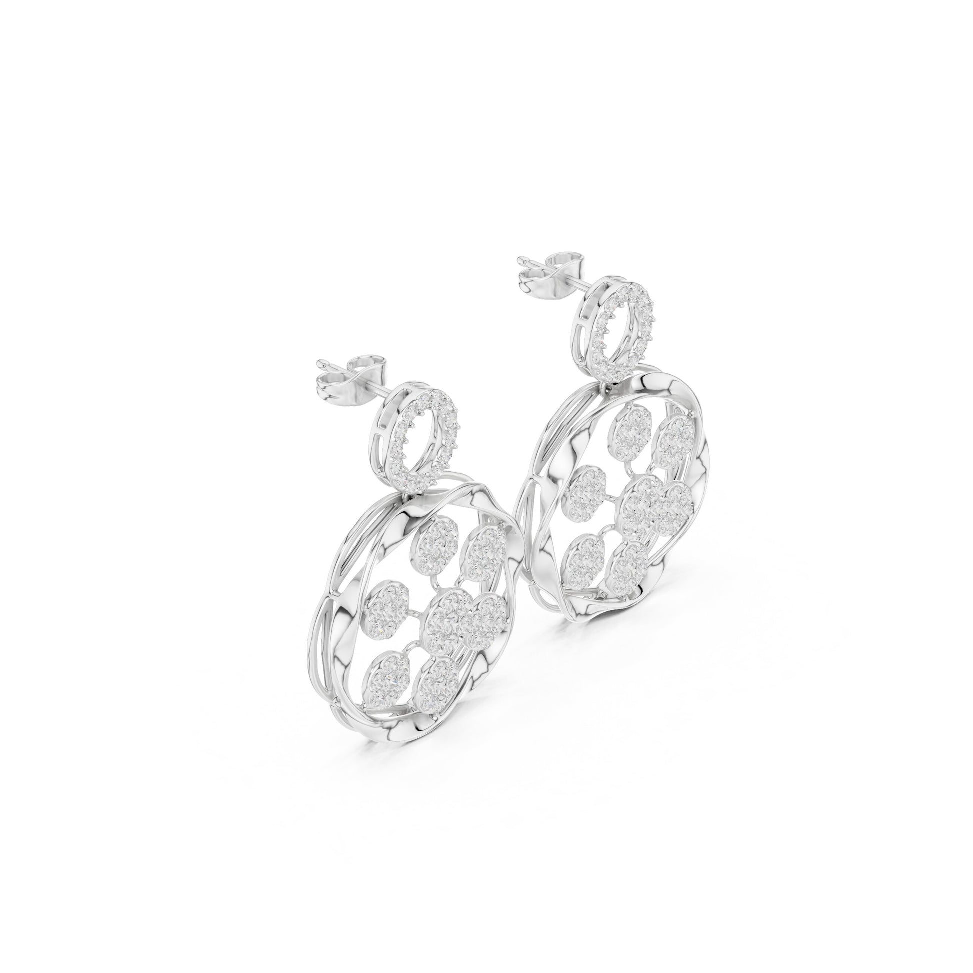 Round Dangle Lab Grown Diamond Earrings