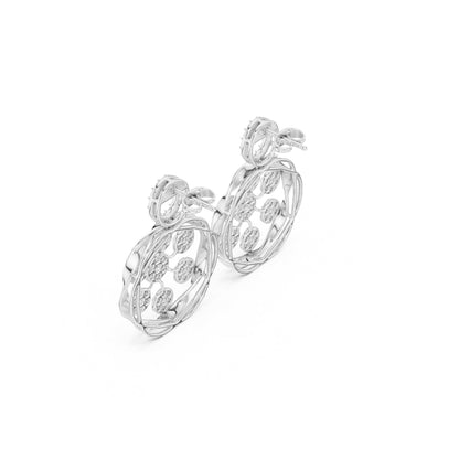 Round Dangle Lab Grown Diamond Earrings