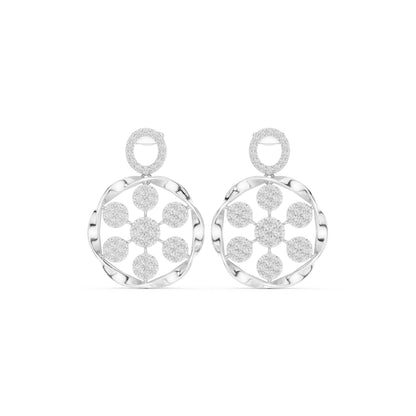 Round Dangle Lab Grown Diamond Earrings