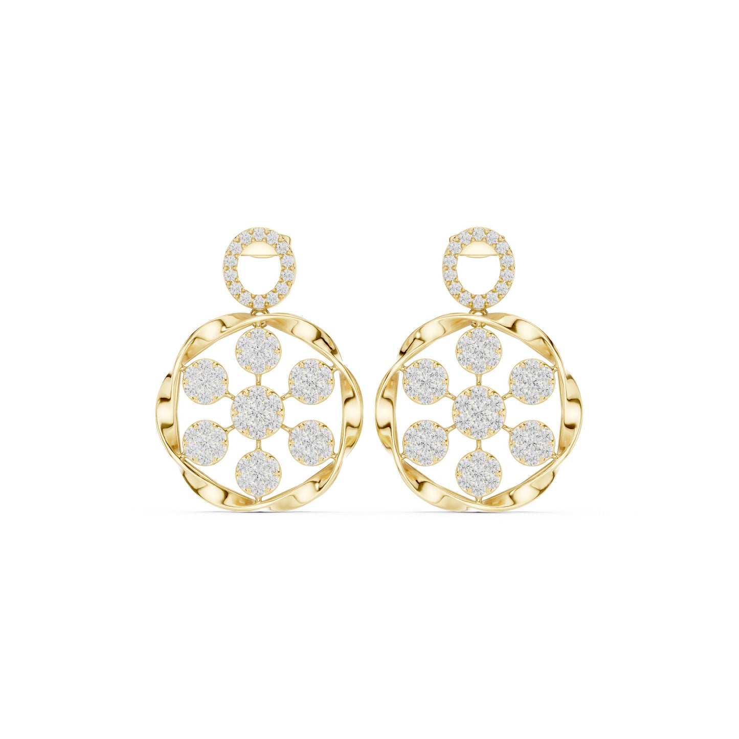 Round Dangle Lab Grown Diamond Earrings