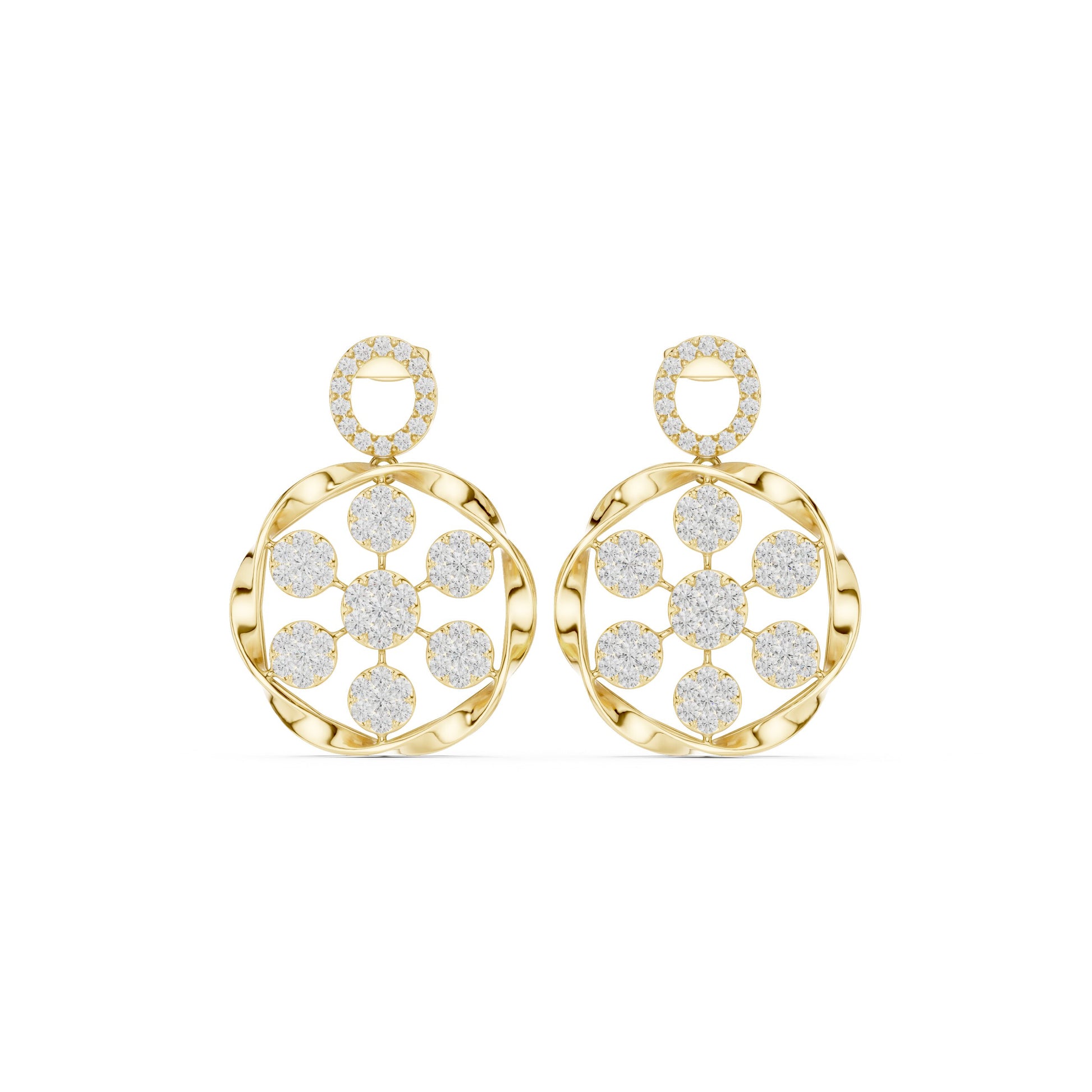 Round Dangle Lab Grown Diamond Earrings