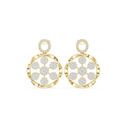 Round Dangle Lab Grown Diamond Earrings