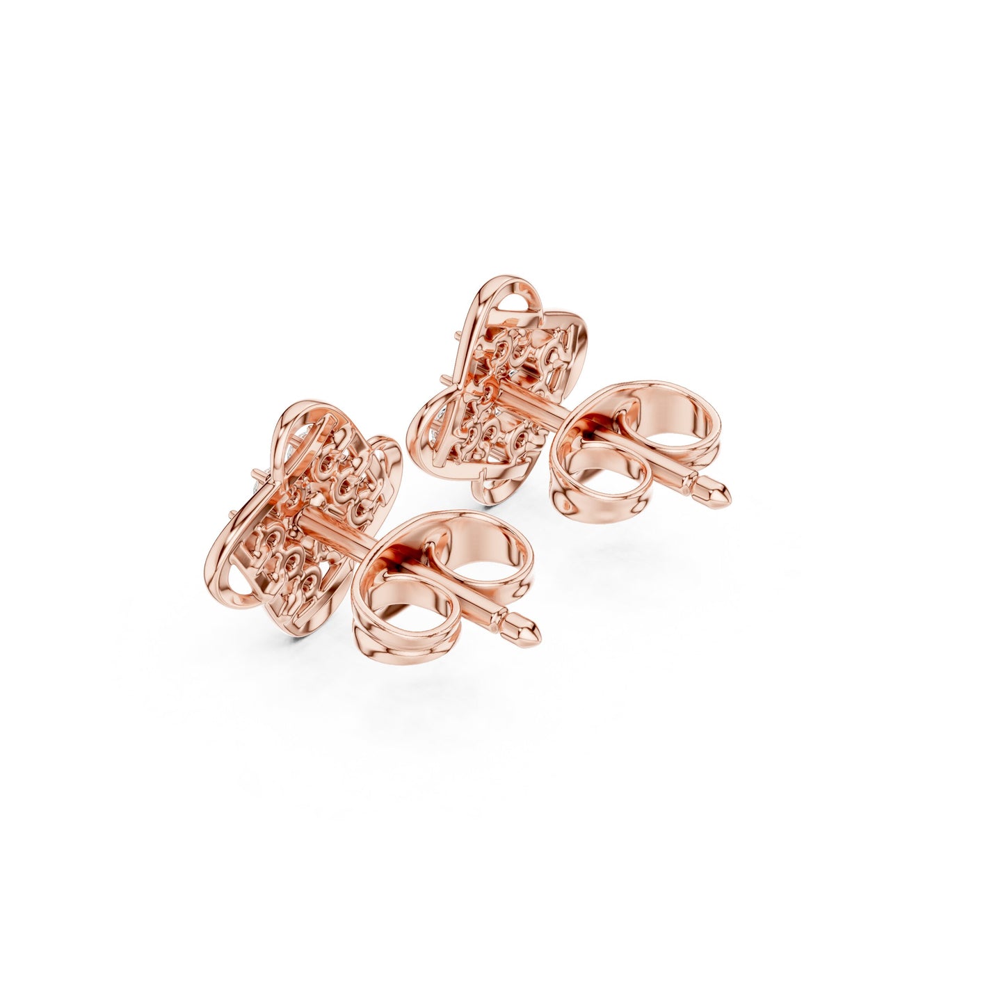 Round Stud Lab Grown Diamond Earrings