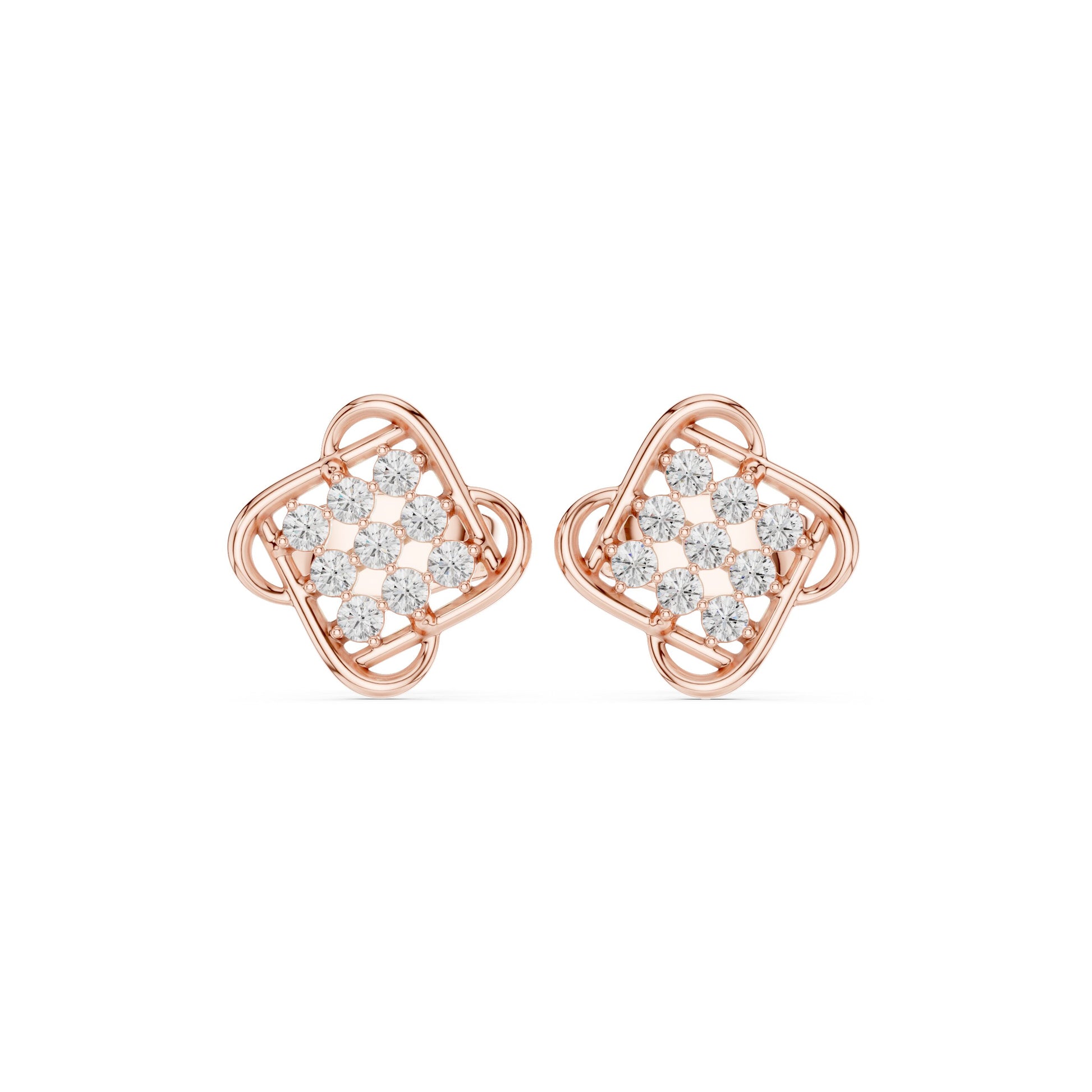 Round Stud Lab Grown Diamond Earrings