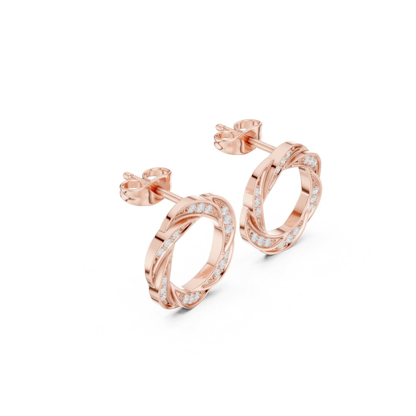 Round Stud Lab Grown Diamond Earrings