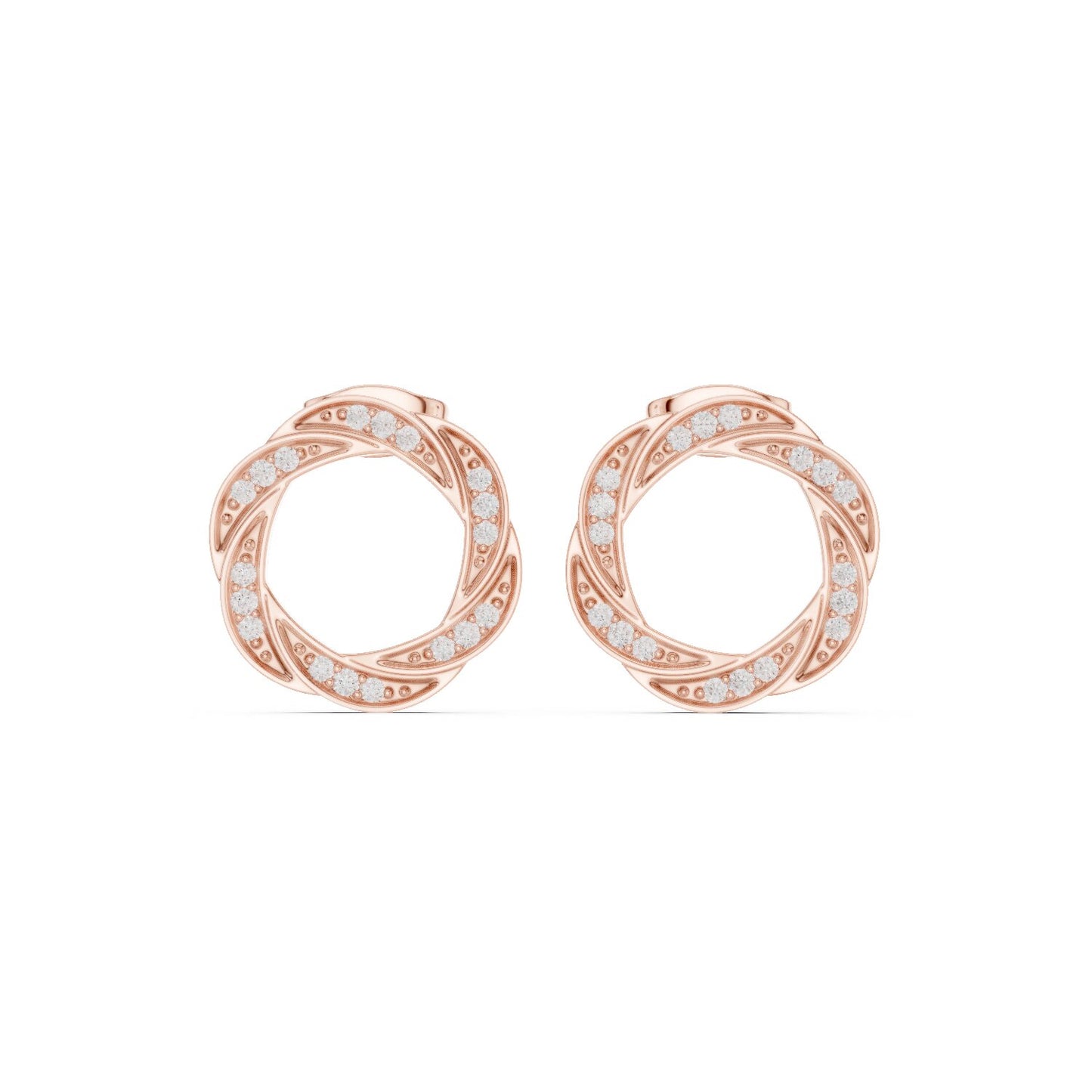 Round Stud Lab Grown Diamond Earrings
