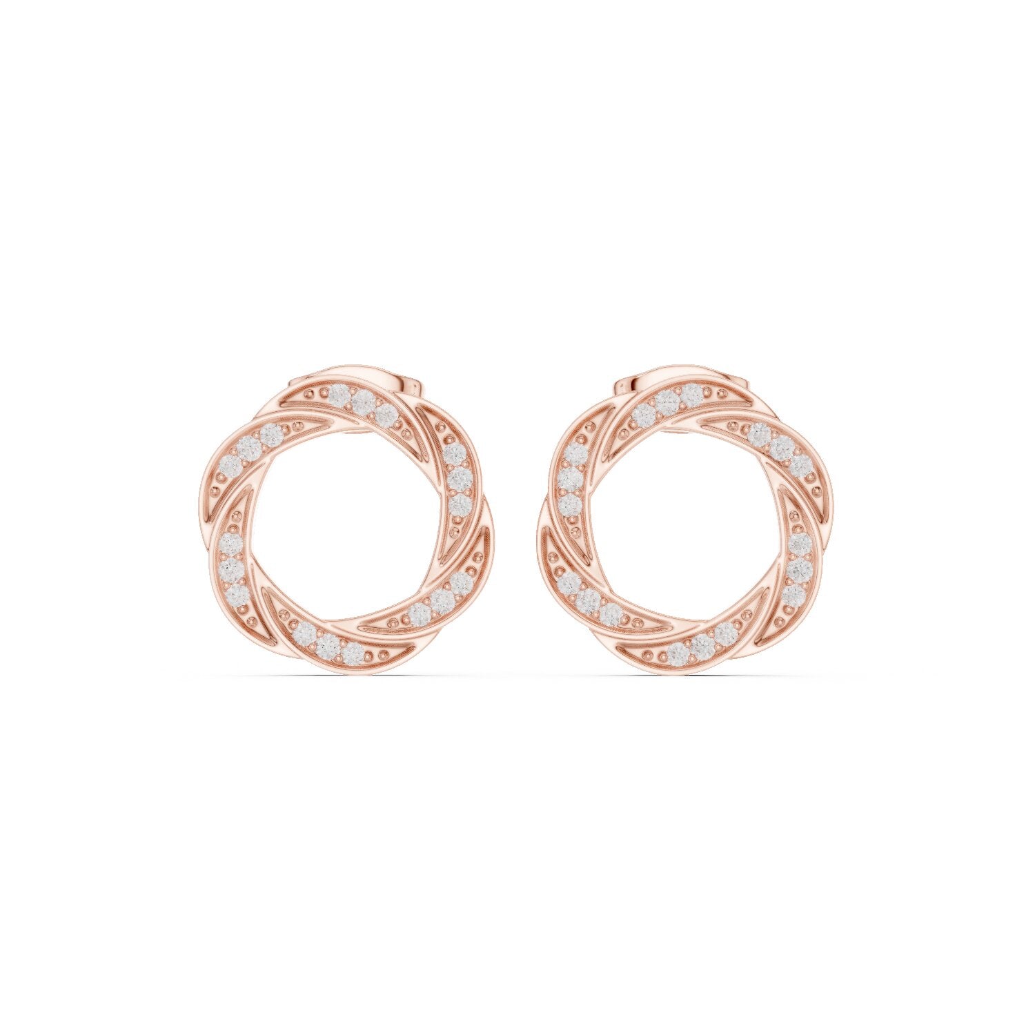 Round Stud Lab Grown Diamond Earrings