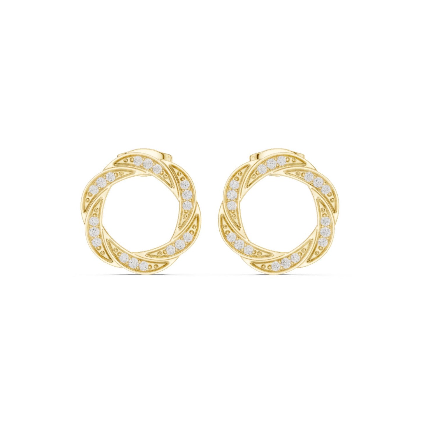 Round Stud Lab Grown Diamond Earrings
