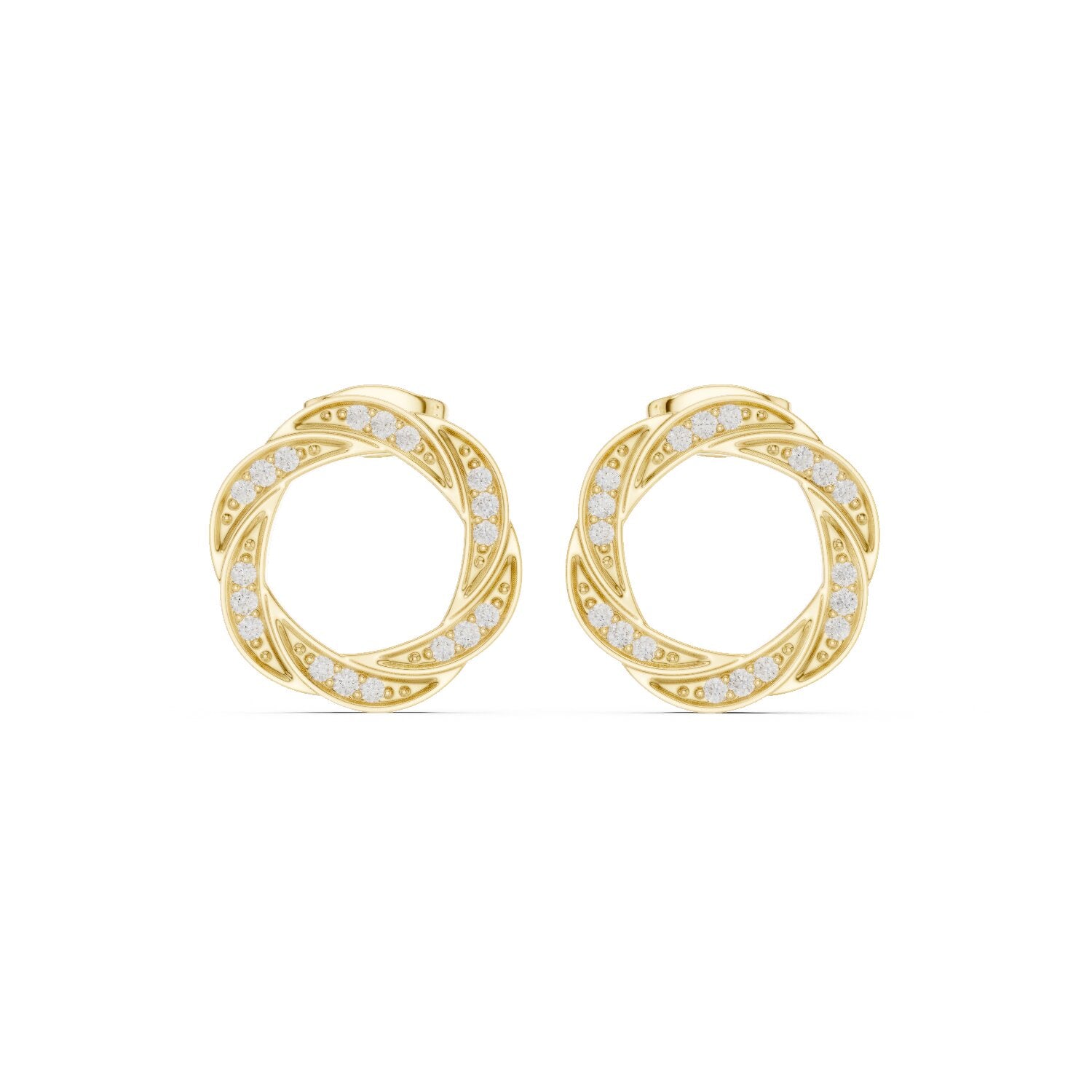Round Stud Lab Grown Diamond Earrings