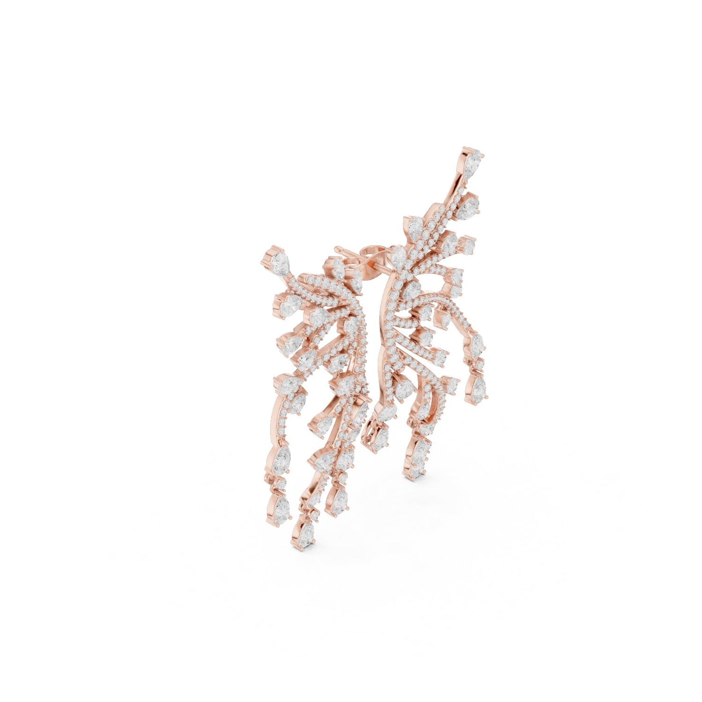 Mixed Shape Lab Grown Diamond Chandelier Earrings