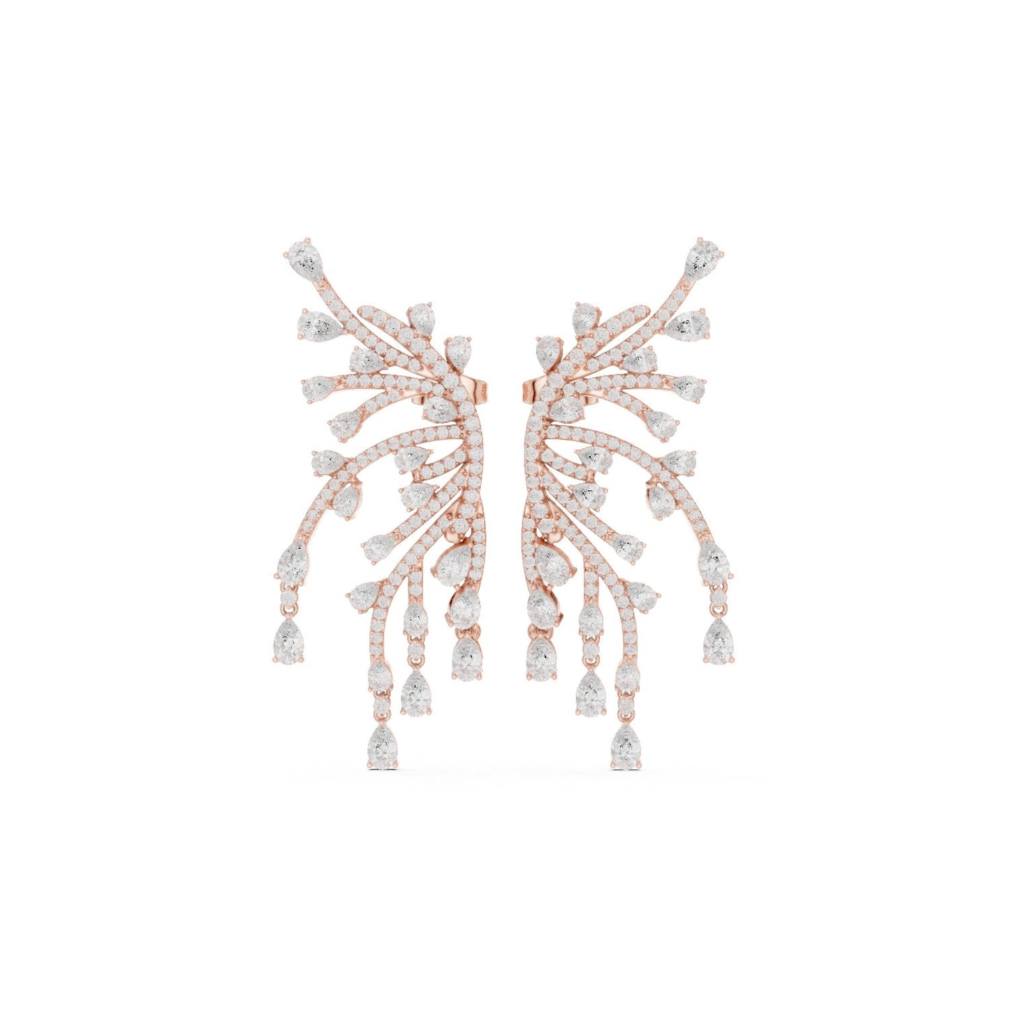 Mixed Shape Lab Grown Diamond Chandelier Earrings