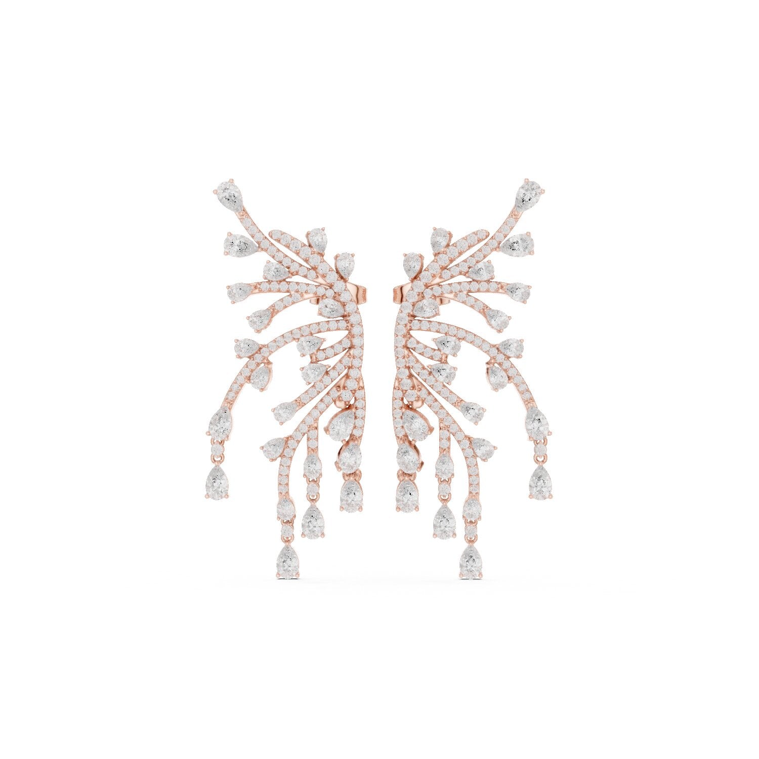 Mixed Shape Lab Grown Diamond Chandelier Earrings