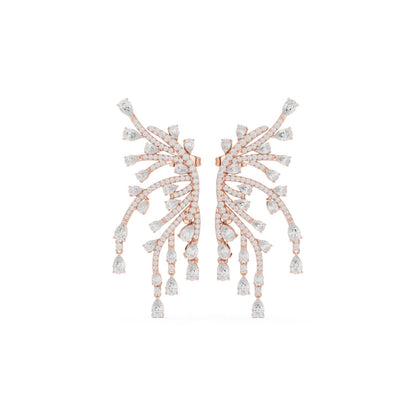 Mixed Shape Lab Grown Diamond Chandelier Earrings
