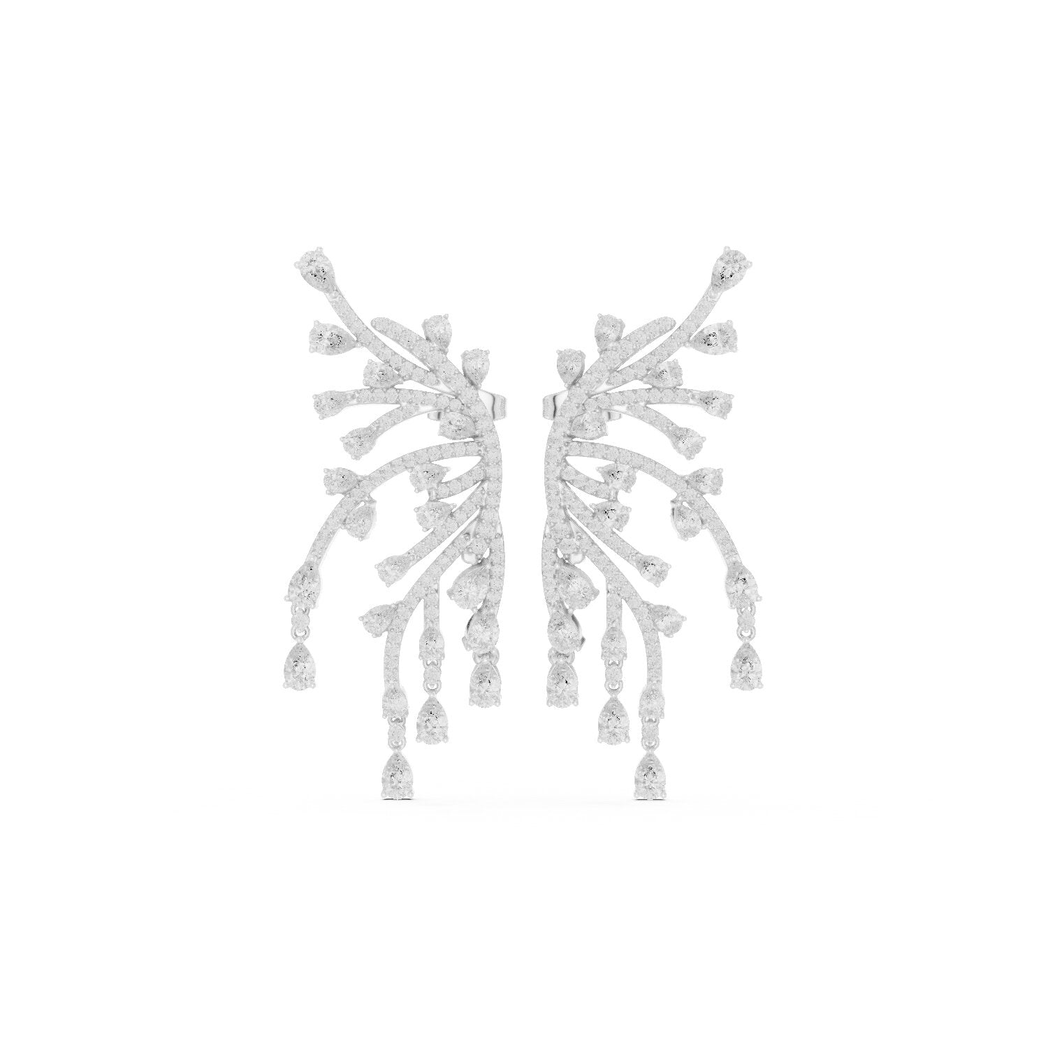 Mixed Shape Lab Grown Diamond Chandelier Earrings