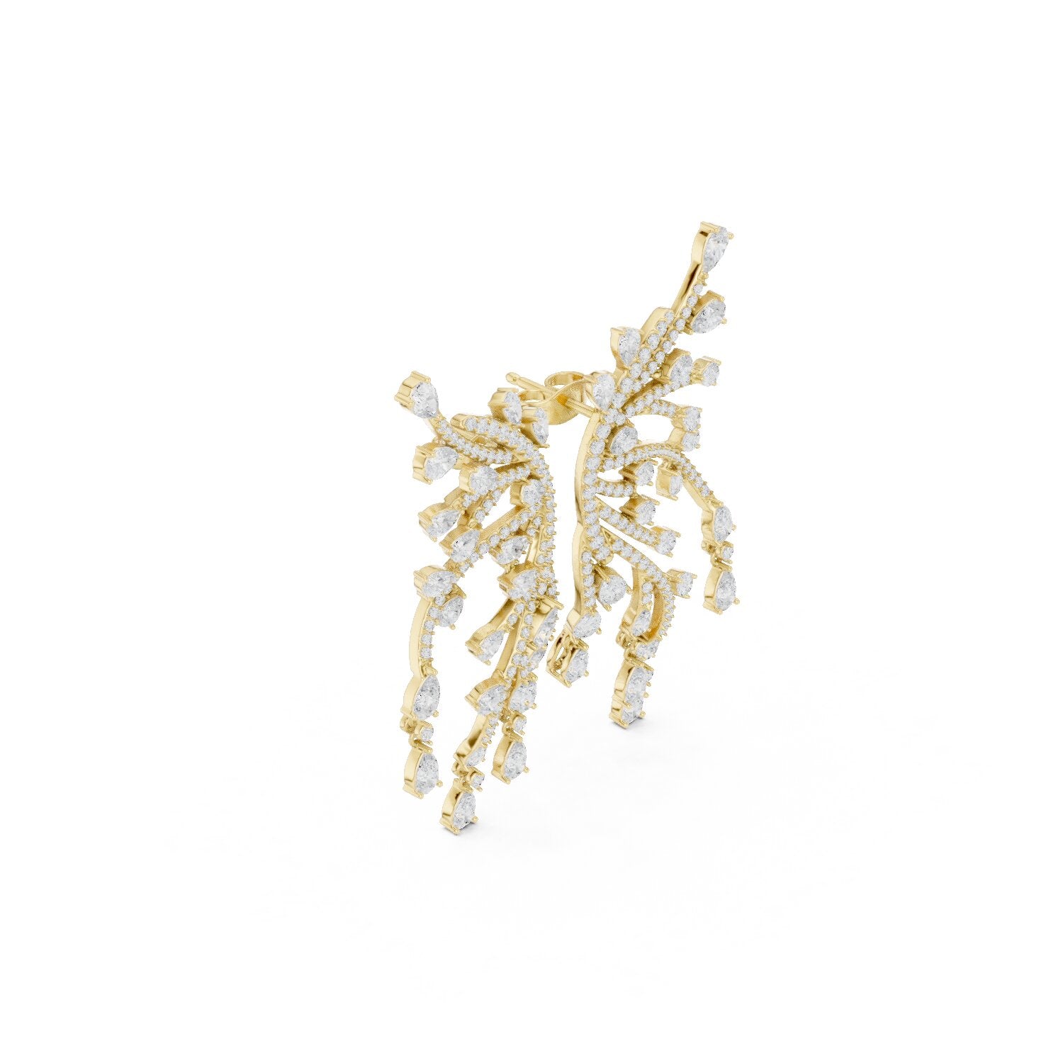 Mixed Shape Lab Grown Diamond Chandelier Earrings