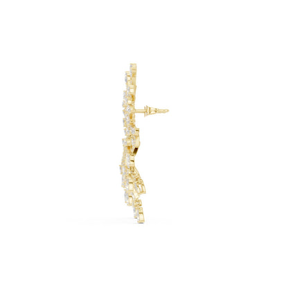 Mixed Shape Lab Grown Diamond Chandelier Earrings