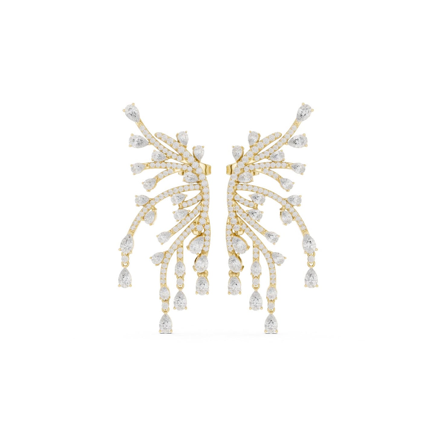 Mixed Shape Lab Grown Diamond Chandelier Earrings