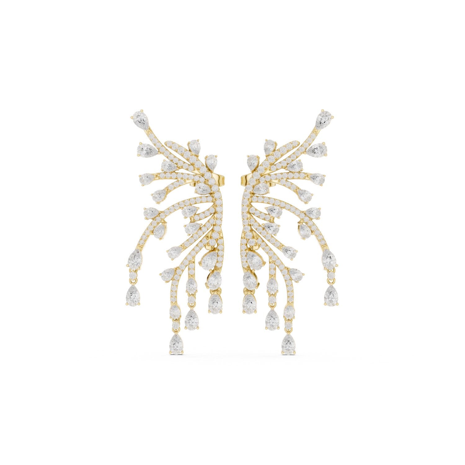 Mixed Shape Lab Grown Diamond Chandelier Earrings