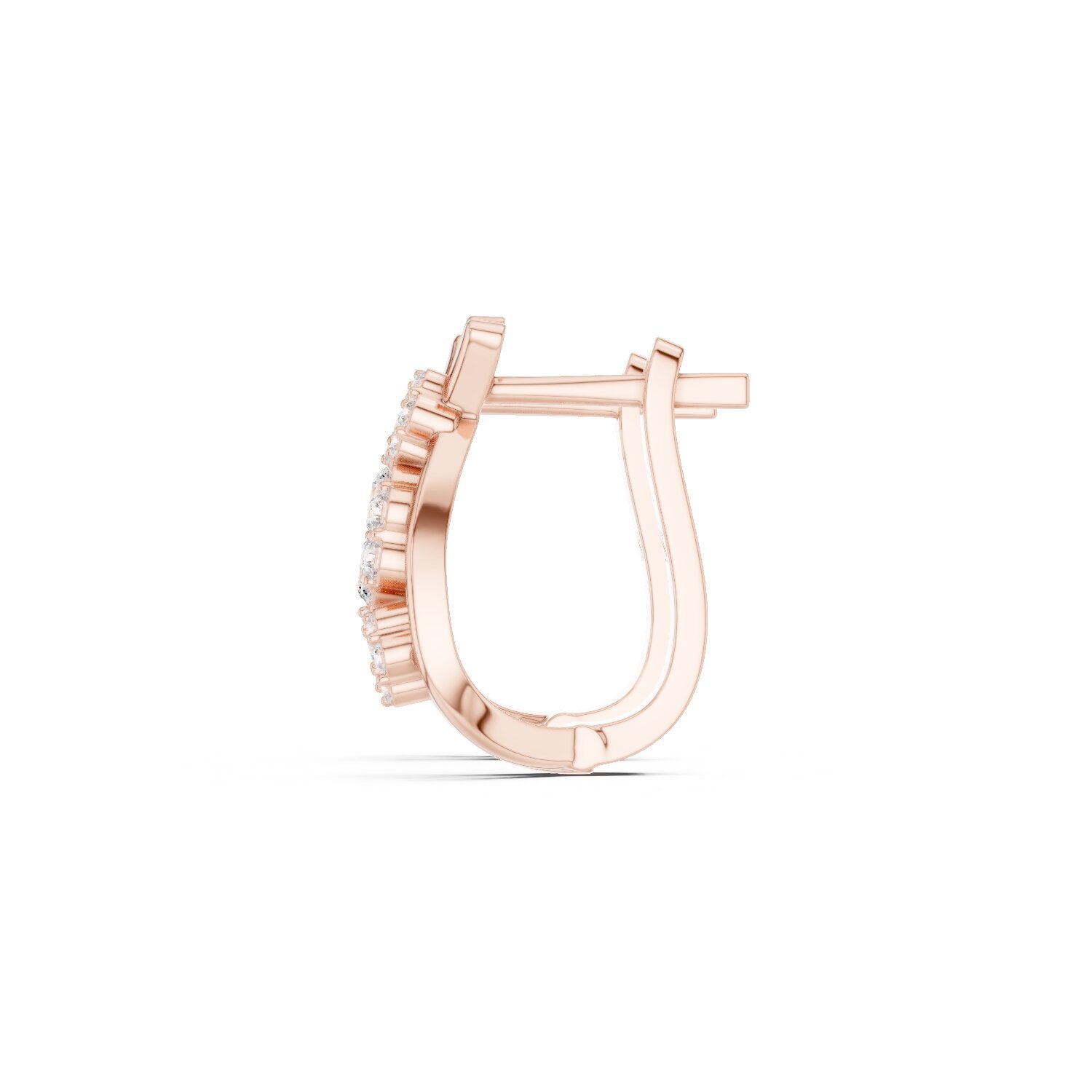 Round Huggie Lab Grown Diamond Earrings