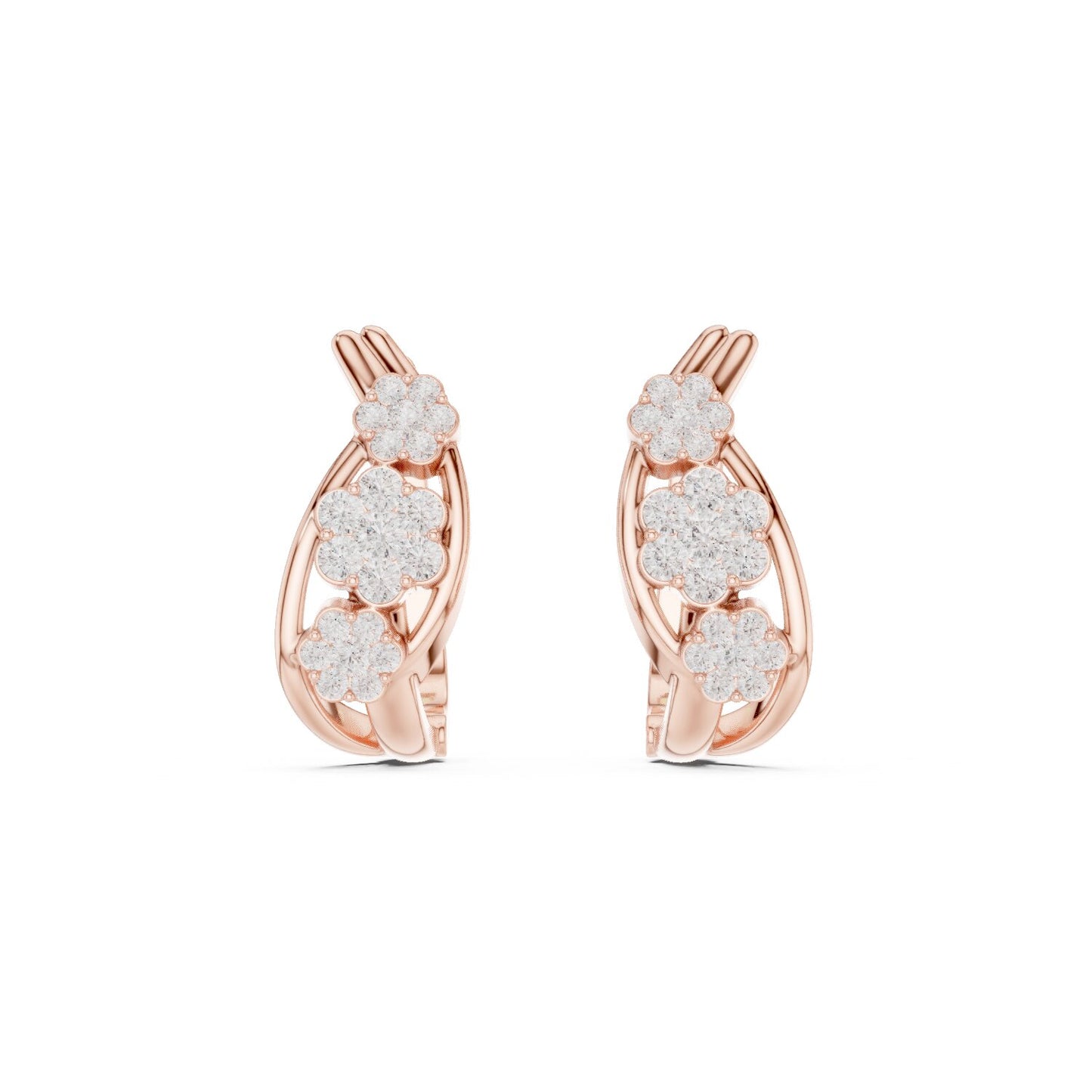 Round Huggie Lab Grown Diamond Earrings