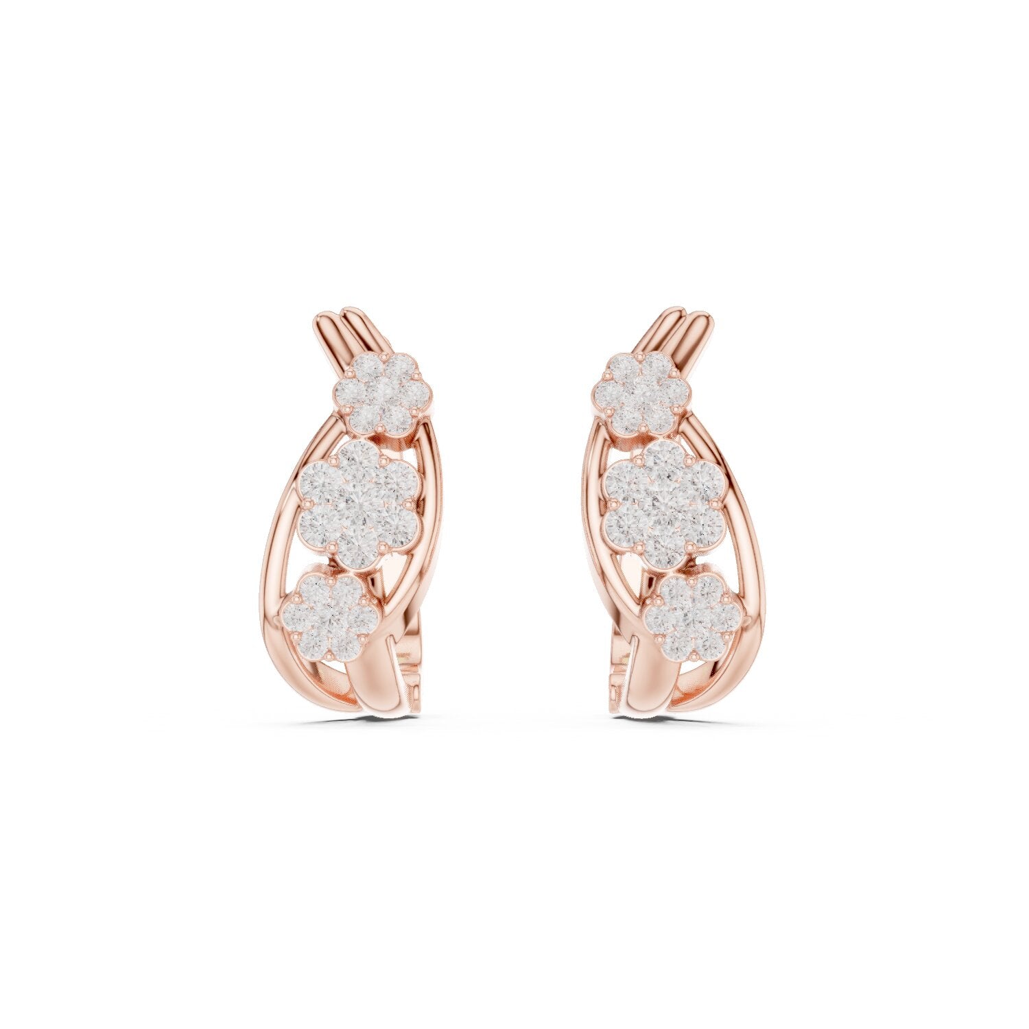 Round Huggie Lab Grown Diamond Earrings