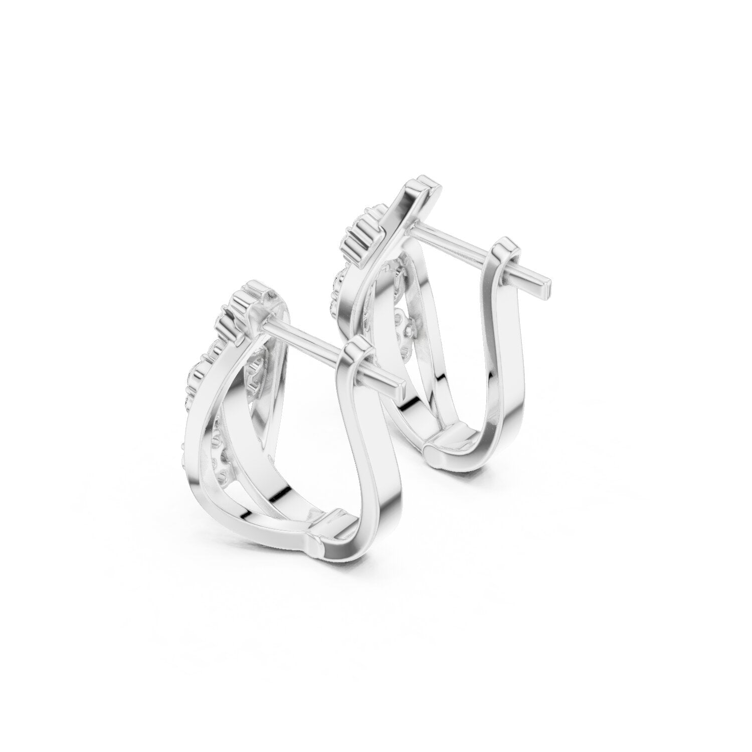 Round Huggie Lab Grown Diamond Earrings