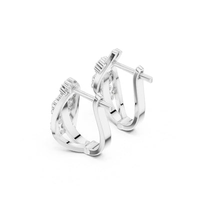 Round Huggie Lab Grown Diamond Earrings