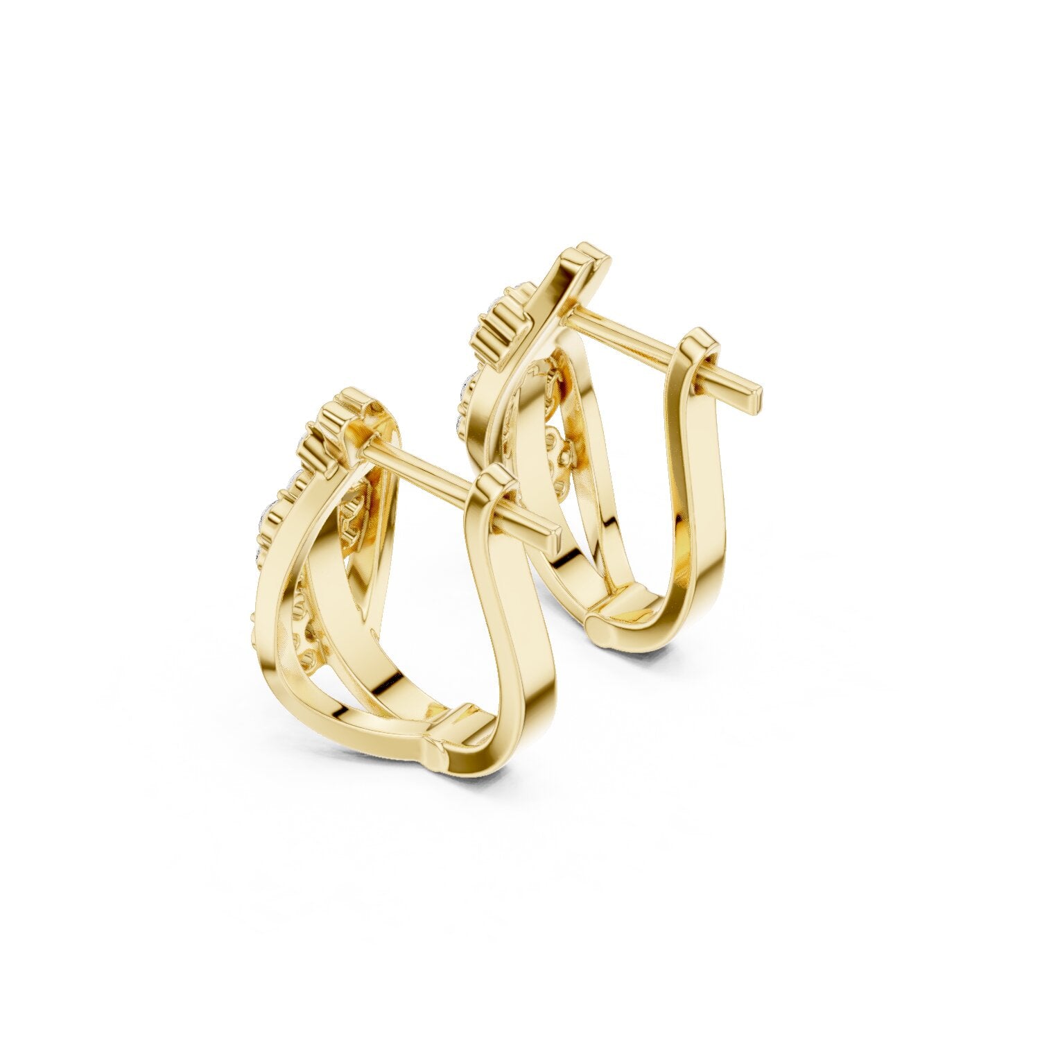 Round Huggie Lab Grown Diamond Earrings