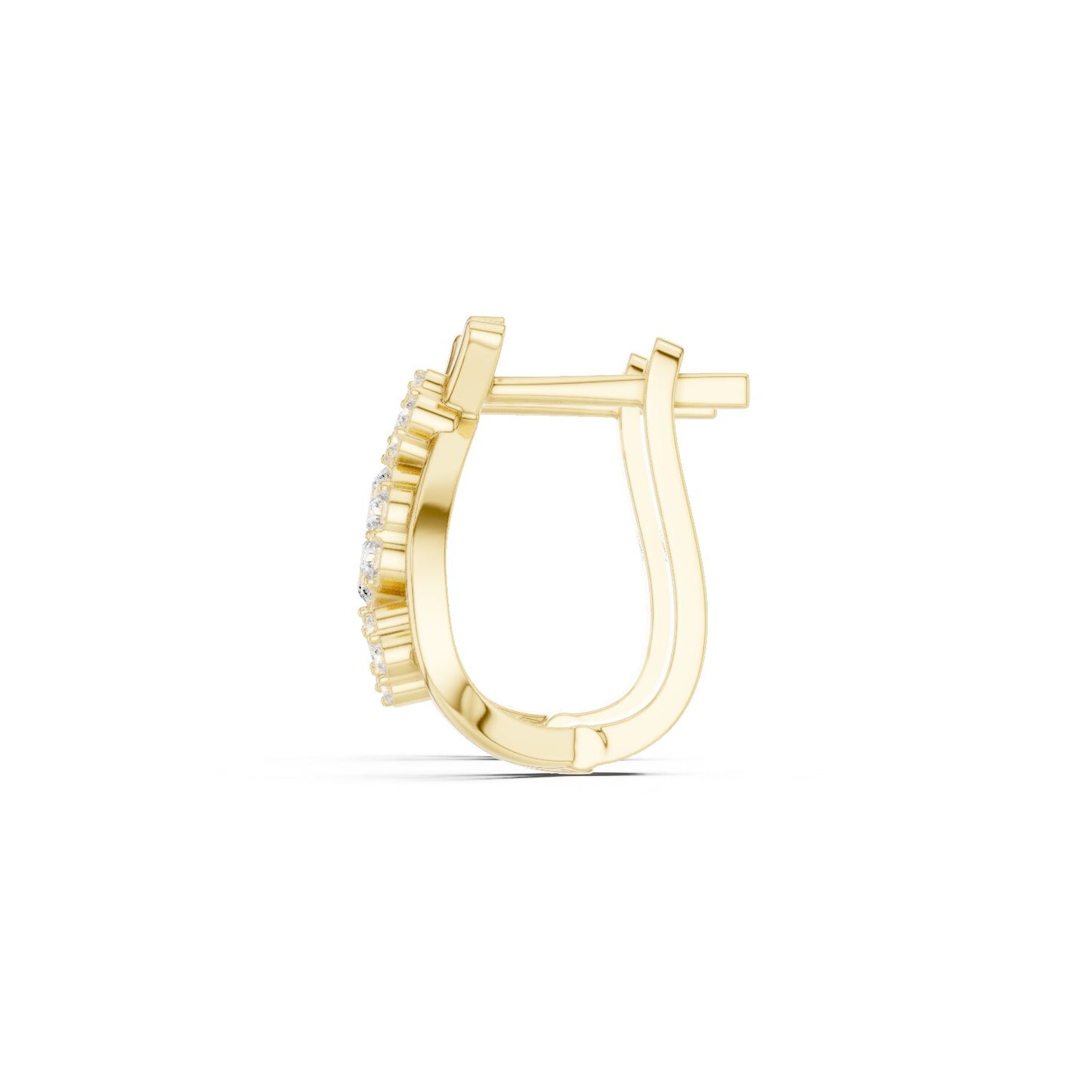 Round Huggie Lab Grown Diamond Earrings