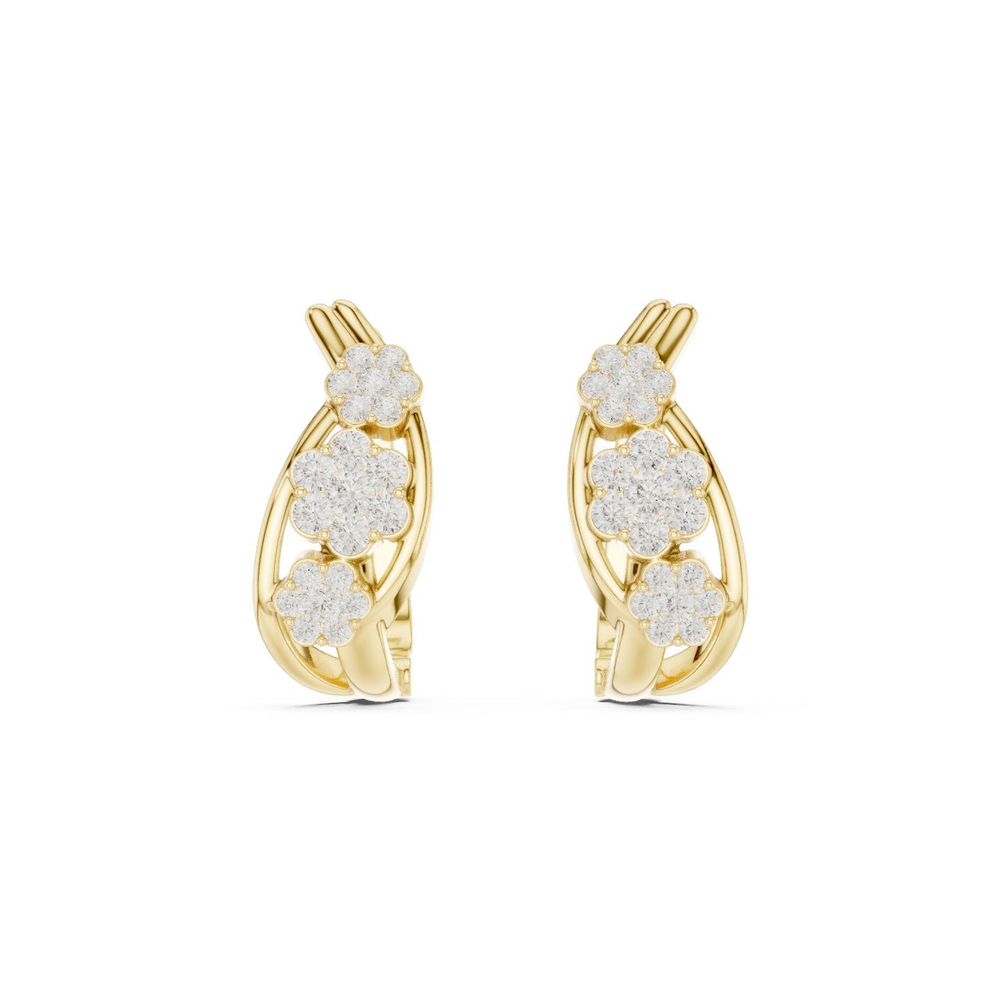 Round Huggie Lab Grown Diamond Earrings