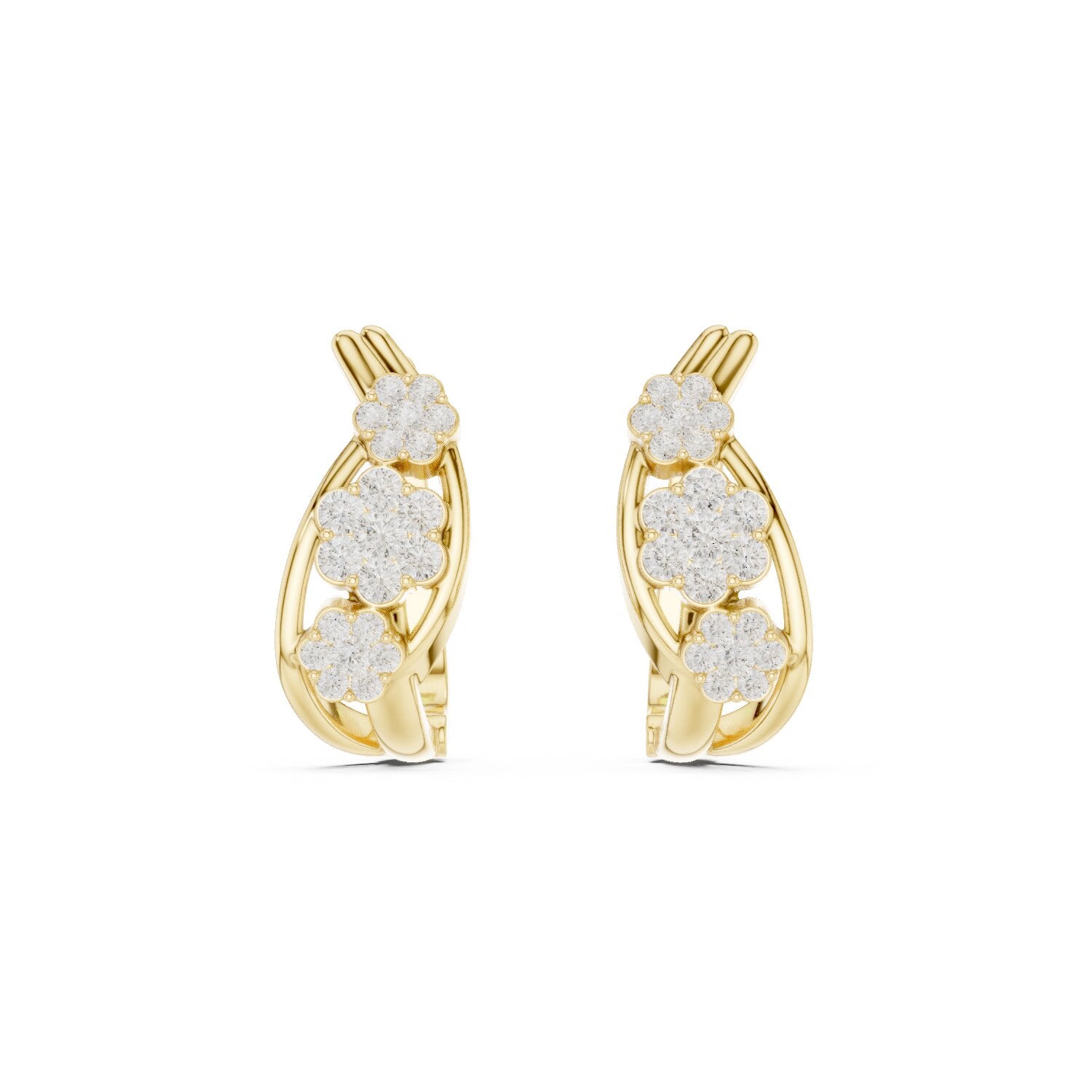 Round Huggie Lab Grown Diamond Earrings