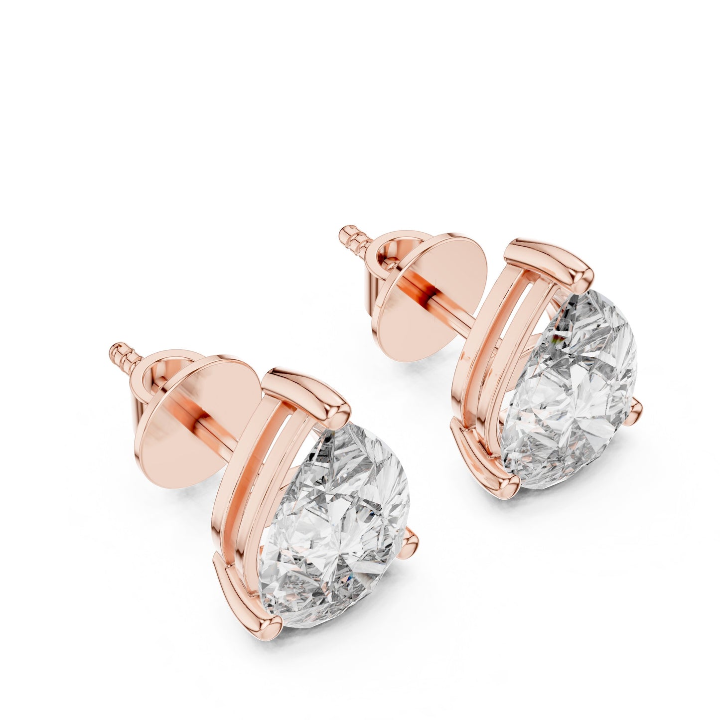 Pear Stud Lab Grown Diamond Earrings